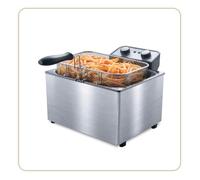 LITTLE BALANCE 8522 Happy Frites XL Twin, Friteuse électrique, Cuve amovible, 5 l, Puissance 3000 W, Inox