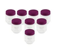 LITTLE BALANCE 8539 Kit 8 pots de yaourts, 8 Pots de yaourts en verre 190 ml avec couvercle à visser, Pour tous vos desserts, Transparent