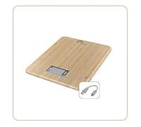 LITTLE BALANCE 8542 Slim Bambou USB-C, Balance de cuisine sans pile, Rechargeable USB-C, Réparable, 5 kg, Bambou véritable