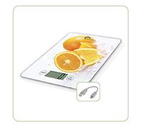 LITTLE BALANCE 8545 Slim Orange USB-R, Balance de cuisine sans pile, rechargeable USB, réparable, 5 kg, Orange