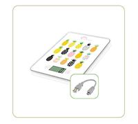 LITTLE BALANCE 8549 Slim Apérifruits USB-R, Balance de cuisine sans pile, rechargeable USB, réparable, 5 kg, Apérifruits