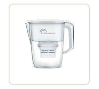 LITTLE BALANCE 8591 Carafe Filtrante Claire + 1 filtre, Réduit microplastiques, chlore, calcaire et autres impuretés, 2,5 l, Débit ultra rapide, Plastique sans BPA, Blanc
