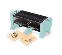 LITTLE BALANCE 8617 Raclette Duo Meuuh…!, Appareil à raclette 1/2 personnes, Grill amovible, 2 spatules + 2 planchettes, Sans PFAS, Antiadhésif, 320 W, Vert d'eau