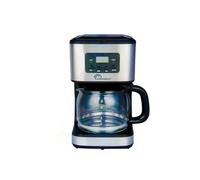 LITTLE BALANCE 8630 Café Control, Cafetière Filtre, Programmable 24h, Verseuse verre, 12 tasses, 900 W, Finitions Inox, Noir