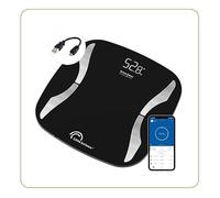 LITTLE BALANCE 8651 Soft 4 USB-R, Impédancemètre connecté sans pile, Rechargeable USB, Réparable, 180 kg, Noir