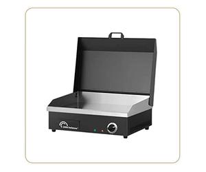 LITTLE BALANCE 8668 Snack Plus Black Edition, Plancha électrique 6-8 personnes, Plaque de cuisson acier anti-adhésive 8mm, Couvercle, 2900 W, Noir