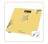 Pèse-personne - LITTLE BALANCE - 8731 - Tortues sables métallisées - USB-réparable - 180 kg / 100 g - Jaune