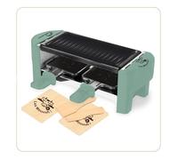 LITTLE BALANCE 8746 Raclette Duo Meuuh...!, Appareil à raclette 1/2 personnes, Grill amovible, 2 spatules +2 planchettes, Revêtement anti-adhésif, 320 W, Sapin