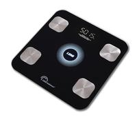 LITTLE BALANCE 8861 i-Lumi, Pèse-personne connecté, Balance Impédancemètre connectée, 14 données corporelles, 180 kg, Verre trempé, Noir