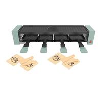 LITTLE BALANCE 8943 Raclette 4 Meuuuh...!, Appareil à raclette, Jusqu'4 personnes, Grill amovible, 4 spatules + 4 planchettes Meuuuh, Sans PFAS, Antiadhésif, 800W, Sapin