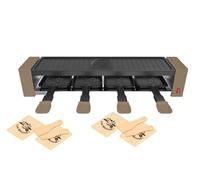 LITTLE BALANCE 8944 Raclette 4 Meuuuh...!, Appareil à raclette, Jusqu'4 personnes, Grill amovible, 4 spatules + 4 planchettes Meuuuh, Sans PFAS, Antiadhésif, 800W, Muscade
