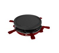 LITTLE BALANCE 8947 Cheese & Fun, Raclette Grill, 2 en 1, Jusqu'à 6 personnes, Sans PFAS, 800 W, Piment