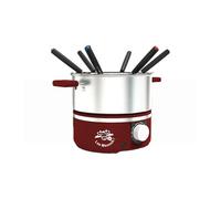 LITTLE BALANCE 8962 Little Fondue Meuuuh...!, Appareil à fondue 6 personnes, Caquelon inox, Compatible induction, 1,8 litres, 650 W, Piment