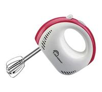 LITTLE BALANCE 8856 Little Batteur, Batteur électrique, 5 vitesses, 2 fouets et 2 crochets à pétrin Inox, Ultra Compact, 300 W, Blanc/Rouge