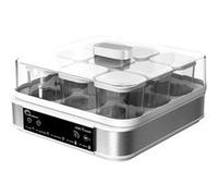 LITTLE BALANCE 8448 Yaourtière Dessertière, Yaourts Desserts Fromages blancs faits maison, 5 programmes automatiques, 9 pots en verre 145 ml, Blanc/inox