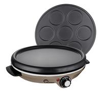 LITTLE BALANCE 8694 Crépière Duo 1000 Muscade, Crépière électrique 2 en 1 : Crêpes et Pancakes, 2 Plaques amovibles, anti-adhésives, Sans PFAS, Thermostat réglable, 1000 W, Muscade