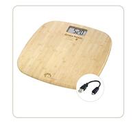 LITTLE BALANCE - Pèse-personne sans piles - Rechargement USB - 180 KG / 100 g - Design Bambou