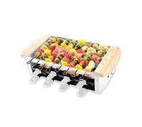 LITTLE BALANCE Raclette Alpes 1200-8 - Grill Électrique 8 Personnes - Brochettes avec Revêtement Anti-adhésif - Accessoires Fournis - 1200 W - Blanc & Noir