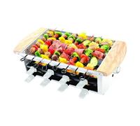 LITTLE BALANCE Raclette Alpes 1200-8 - Grill Électrique 8 Personnes - Brochettes avec Revêtement Anti-adhésif - Accessoires Fournis - 1200 W - Blanc & Noir