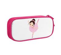 Little Ballerina Trousse à crayons avec imprimé danseuse pour cosmétiques, outils artistiques, fournitures pour étudiants, enseignants, utilisation polyvalente, rose, Taille unique, Ensemble cartable