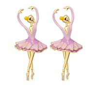 Little Ballet Brooch Enamel Pin: 2Pcs Brooches Elegant Lapel Dancing Jewelry for Women Girls Girl Accessories
