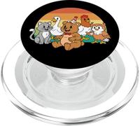 Little Bear Birthday Squad Y2K Animal Party Matching Retro PopSockets PopGrip pour MagSafe
