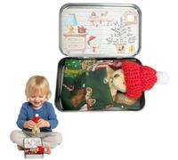 Little Bear Hug in a Tin Box, Lot de mini ours en peluche avec carte faite à la main, mini ours en peluche dans des boîtes pour amis, femmes, hommes, cadeaux d'anniversaire positifs (vert)