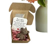Little Bear in a Box, Mini Bear Doll Gift, 2.17x2.17x0.98 inches, Soft Plush Animal Figure, Pocket-Sized Comfort Token, Handmade Uplifting Keepsake for Kids, Friends, Lovers, Daily Encouragement
