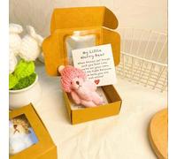 Little Bear in Box, Handmade Mini Plush Bear in Box, Mini Plush with Inspirational Card, Pocket Doll, Adorable Little Desk Accessories for Lovers(b)