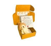 Little Bear in Box, Handmade Mini Plush Bear in Box with Inspirational Card, Thoughtful Gift for Sympathy, Valentine's Day, Father's Day, Mother's Day and Christmas. (1PCS-B)