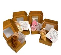 Little Bear in Box, Handmade Mini Plush Bear in Box with Inspirational Card, Thoughtful Gift for Sympathy, Valentine's Day, Father's Day, Mother's Day and Christmas. (4PCS)