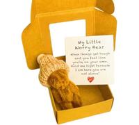 Little Bear in Box,Handmade Mini Plush Teddy Bear in Box with Inspirational Card,Adorable Little Bear for Lovers,Sympathy Gift for Christmas and Valentine's Day & Mother's Day (Coffee)