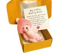 Little Bear in Box,Handmade Mini Plush Teddy Bear in Box with Inspirational Card,Adorable Little Bear for Lovers,Sympathy Gift for Christmas and Valentine's Day & Mother's Day (Pink)