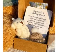 Little Bear in Box,Handmade Mini Plush Teddy Bear in Box with Inspirational Card,Adorable Little Bear for Lovers,Sympathy Gift for Christmas and Valentine's Day & Mother's Day (White)