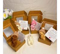 Little Bear in Box, Handmade Plush Bear with Inspirational Card, Motivational Gifts for Lovers, Christmas and Valentine's Day & Mother's Day (Mix)