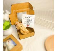 Little Bear in Box, Mini Plush Teddy Bear in Box, Mini Plush Bears, with Inspirational Card, Desk Accessories, Cute BearGifts for Sympathy (Yellow)