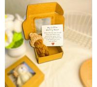 Little Bear in Box, Mini Plush Teddy Bear in Box, Mini Plush Bears, with Inspirational Card, Desk Accessories, Cute BearGifts for Sympathy (Brown)