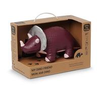 Little Big Friends Amis Dinos | Jouet sensoriel Dinosaure pour bébé en Cuir végan | Grelot intégré, Textures Multiples | Facile à Nettoyer | Pénélope Le Tricératops