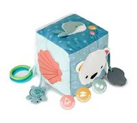 Little Big Friends Cube d’activités en Tissu pour bébé | Cube sensoriel Montessori Tout Doux | Développement Moteur et cognitif | Océan