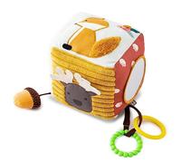 Little Big Friends Cube d’activités en Tissu pour bébé | Cube sensoriel Montessori Tout Doux | Développement Moteur et cognitif | Forêt