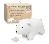 Little Big Friends Jouet Musical bébé | Peluche Musicale à Tirette Douce et Lavable | Compagnon apaisant pour bébé et Tout-Petit | Nathan l’Ours Polaire