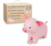 Little Big Friends Jouet Musical bébé | Peluche Musicale à Tirette Douce et Lavable | Compagnon sensoriel pour bébé et Tout-Petit | Cadeau Naissance ou baptême | Léon Le Cochon