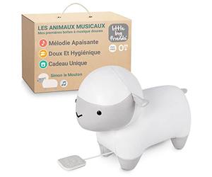 Little Big Friends Jouet Musical bébé | Peluche Musicale à Tirette Douce et Lavable | Compagnon sensoriel pour bébé et Tout-Petit | Simon Le Mouton