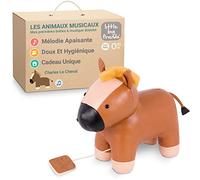 Little Big Friends Jouet Musical bébé | Peluche Musicale à Tirette pour éveil sensoriel | Cheval en Peluche Doux et Lavable pour bébé et Tout-Petit | Cadeau Naissance ou baptême | Charles Le Cheval
