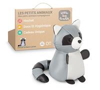 Little Big Friends Les Tiny Friends | Hochet Bébé 0-6 Mois | Animal Tout Doux & Facile à Nettoyer | Jouet Éveil Sensoriel Léger et Pratique | Cadeau Naissance Mixte Original | Denver Le Raton-Laveur