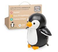 Little Big Friends Les Tiny Friends de Tiny Friends | Hochet Bébé | Animal Tout Doux | Facile à Nettoyer | Décoration Chambre Bébé | Martin Le Pingouin