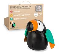 Little Big Friends Les Tiny Friends | Hochet Bébé Tout Doux Dès la Naissance | Jouet d’Éveil Léger et Facile à Attraper | Nomade à Emporter Partout | Nettoyage Facile | Jean Le Toucan