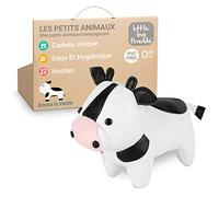 Little Big Friends Les Tiny Friends | Hochet Bébé Tout Doux Dès la Naissance | Jouet Éveil Léger et Nomade à Emporter Partout | Facile à Nettoyer | Idée Cadeau Originale Naissance Mixte |Emma la Vache