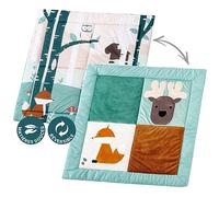 Little Big Friends Patchwork Baby Playmat - Reversible Floor Mat for Tummy Time & Sensory Development | Encourages Exploration & Motor Skills | Forest