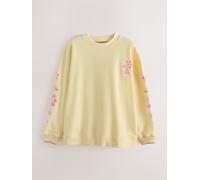 Little Bird by Jools Oliver Little Bird by Jools Oliver Yellow Pink Embroidery Oversized Crew Neck Sweatshirt